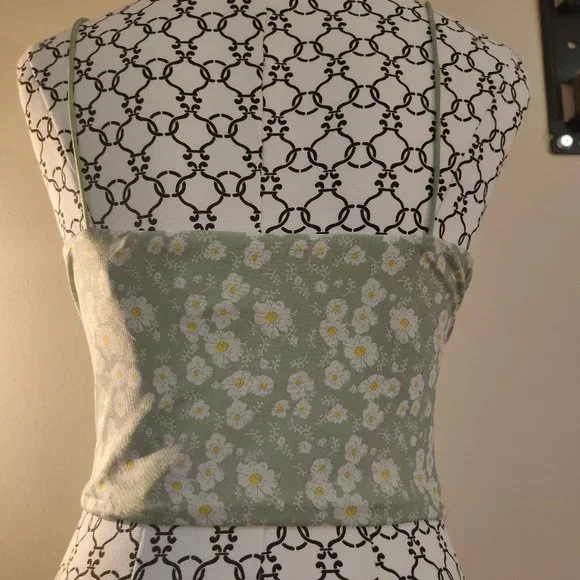 Green floral crop top - Picture 6 of 11